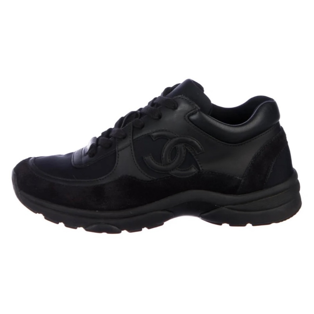 CHANEL suede leather low top sneakers